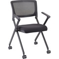 Lorell Plastic Arms Mesh Back Nesting Chair, PK2 41845